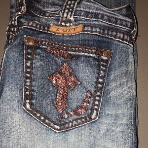 Cowgirl Tuff Jeans With Rose Gold Sequin Pockets